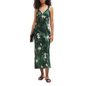 Reformation Green Floral Dress